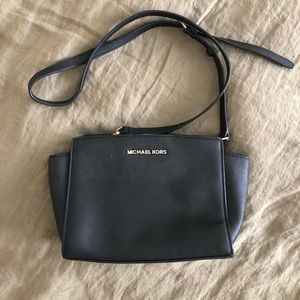 Michael Kors Black Leather Crossbody Purse
